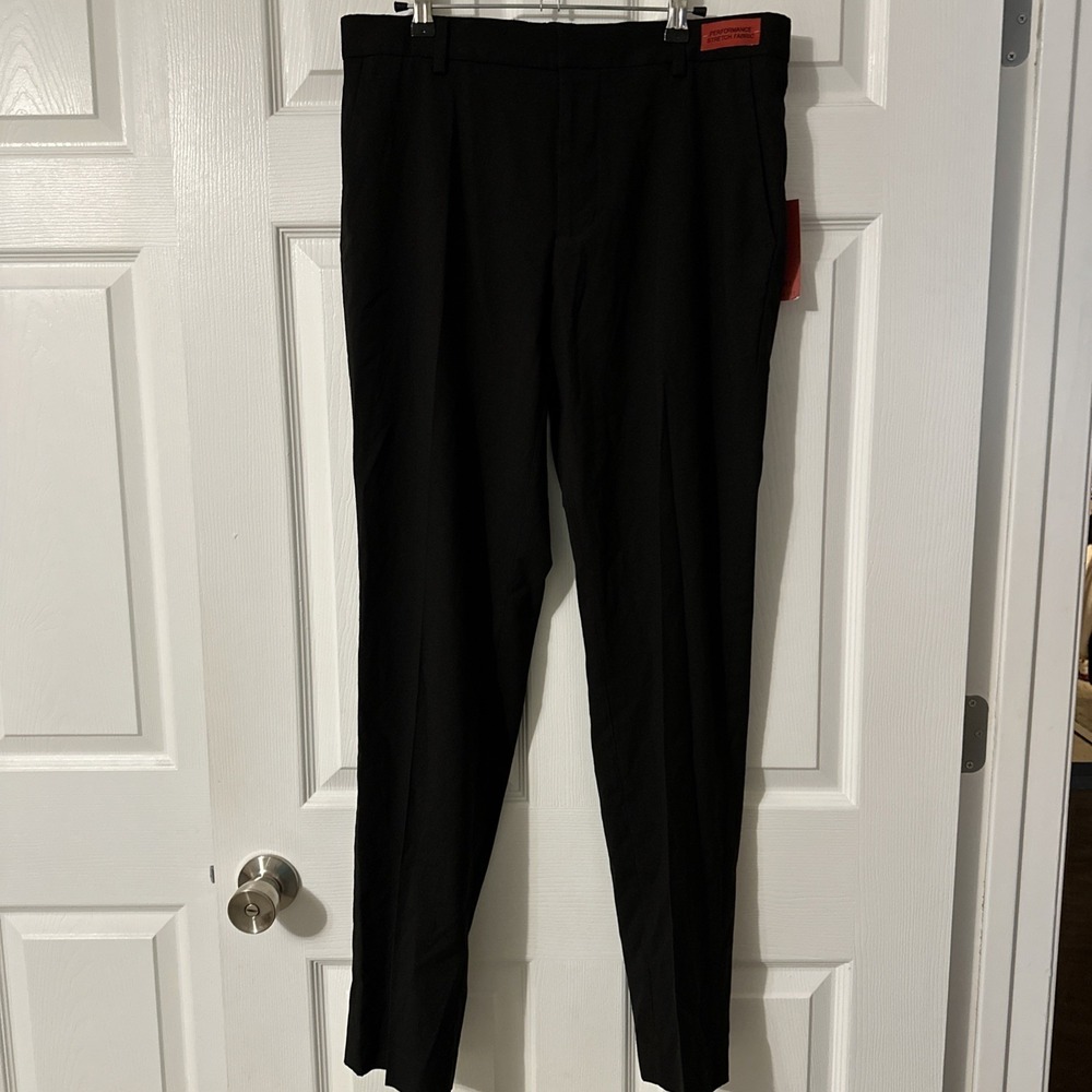 Mazari USF Dress Pants Ultra Slim Black Performance Stretch Fabric 34x32